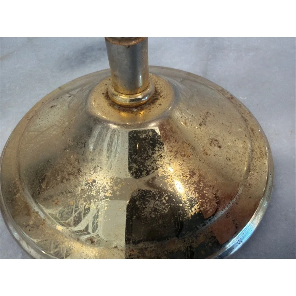 Vintage Shabby Brass Tone Vanity Double Mirror Round Magnification Side ES008